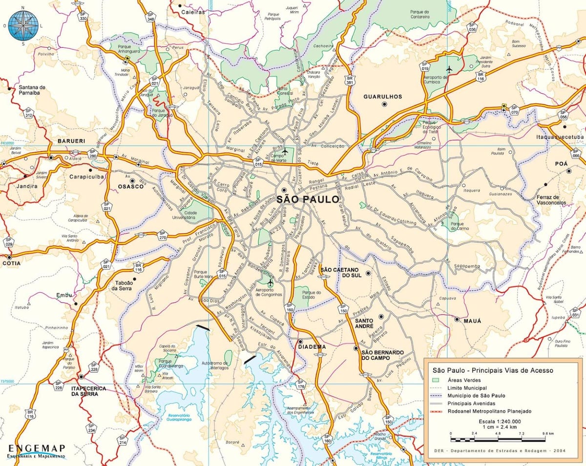 карте Сан-Паулу