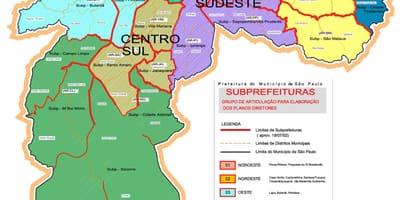Кварталы Сан-Паулу, Бразилия карта